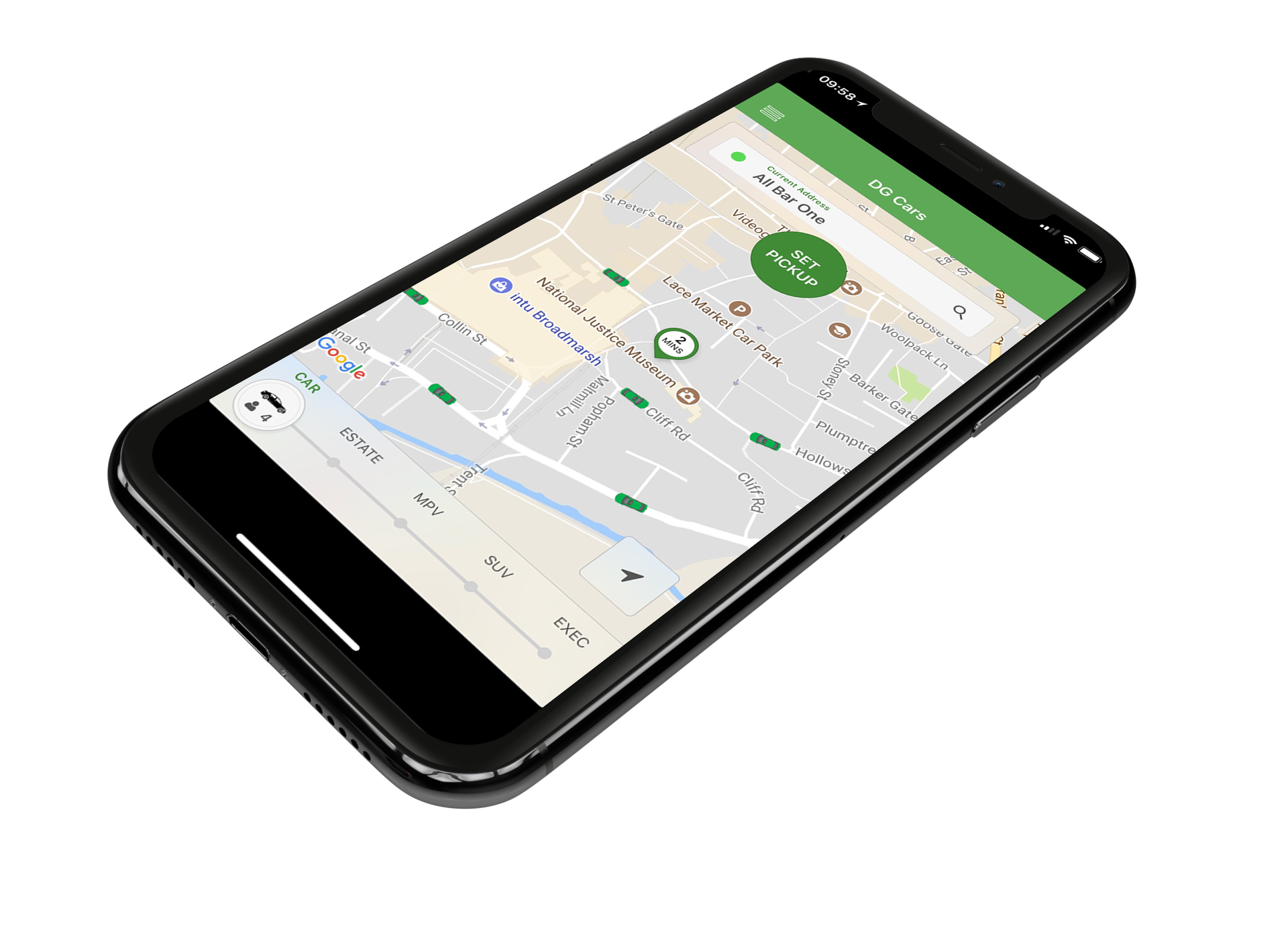 DG Cars mobile app